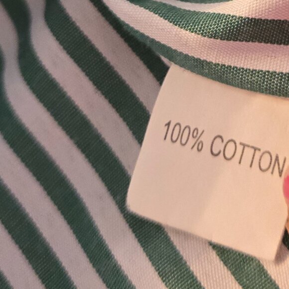 Zara green white Striped button-down shirt Small - Picture 8 of 9